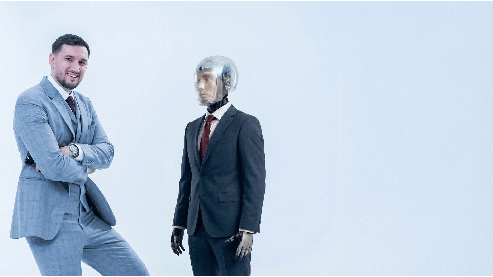 Metodi Dimitrov with Robert the Robot